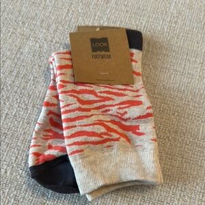 Men's Beige and Red Socks